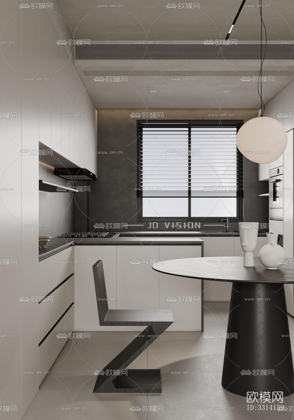 现代客餐厅效果图下载（渲染图11）