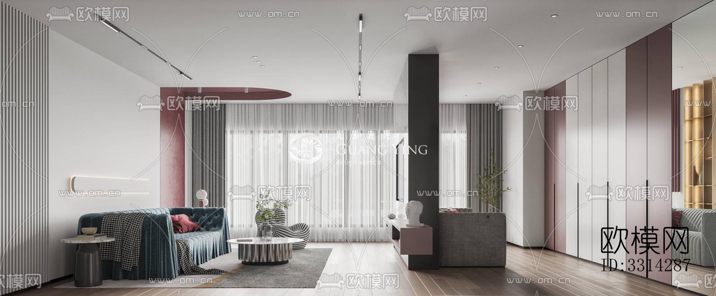 现代客餐厅效果图下载（渲染图8）