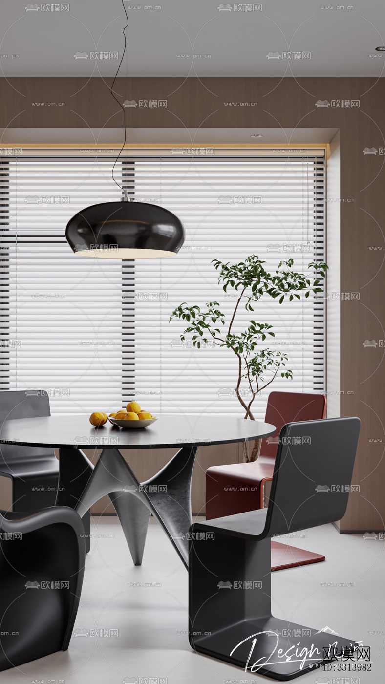 现代客餐厅效果图下载（渲染图15）