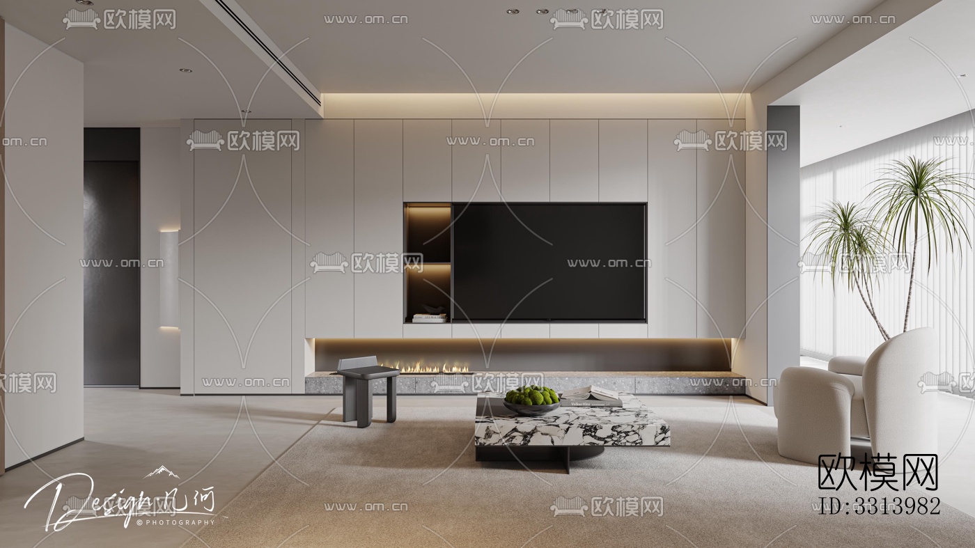 现代客餐厅效果图下载（渲染图7）