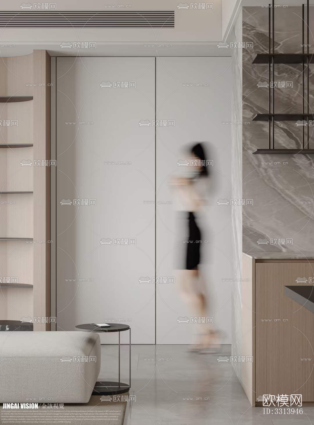 现代客餐厅效果图下载（渲染图4）