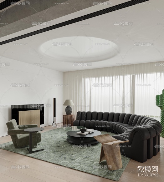 现代客餐厅效果图下载(渲染图14)