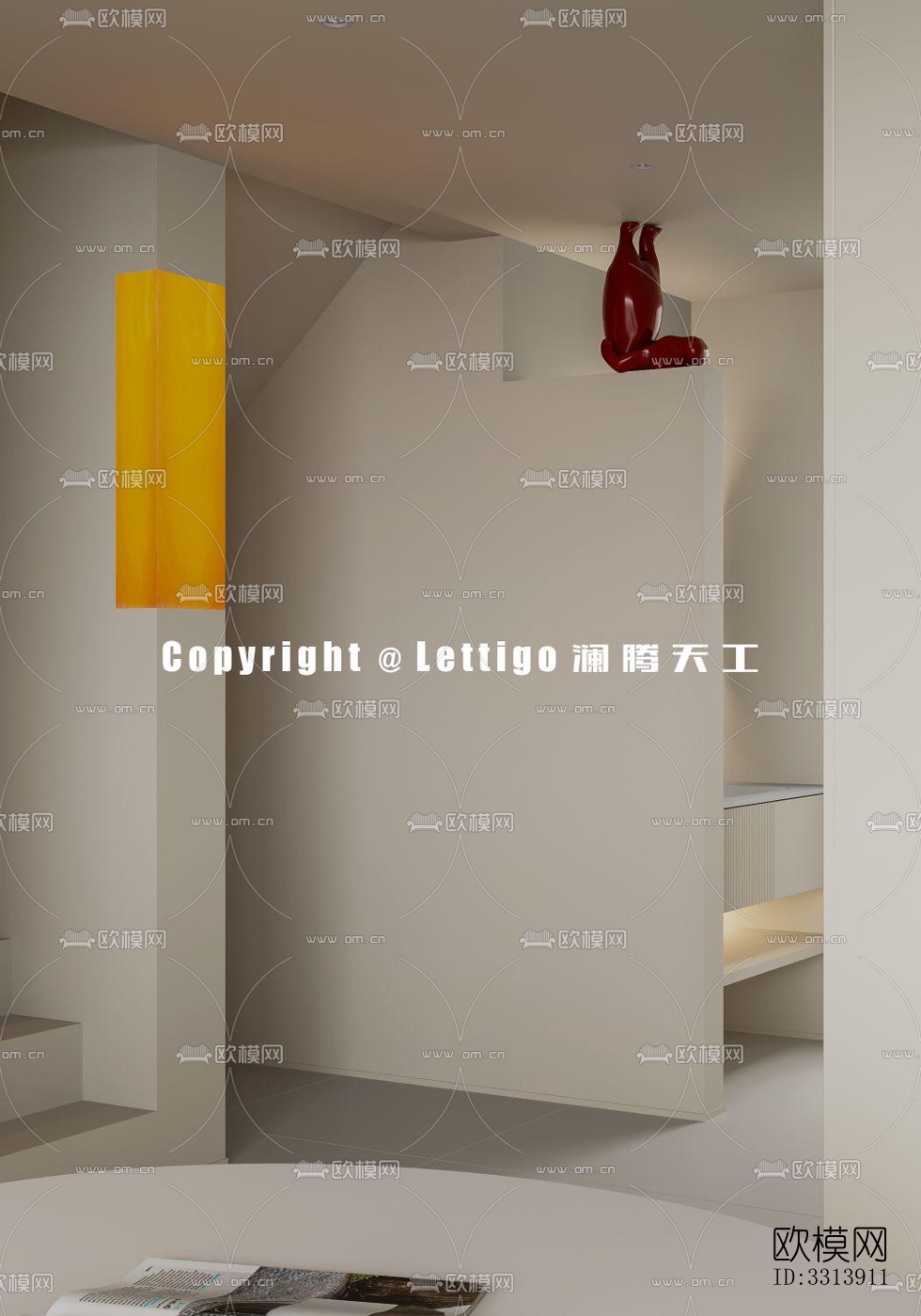 现代客餐厅效果图下载（渲染图8）