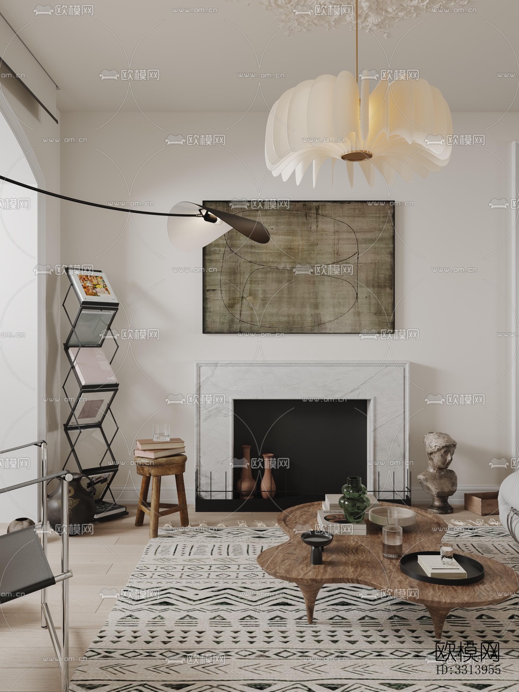 现代客餐厅效果图下载（渲染图15）