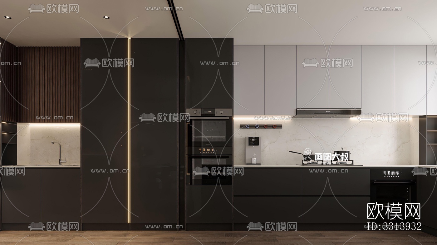 现代客餐厅效果图下载（渲染图6）