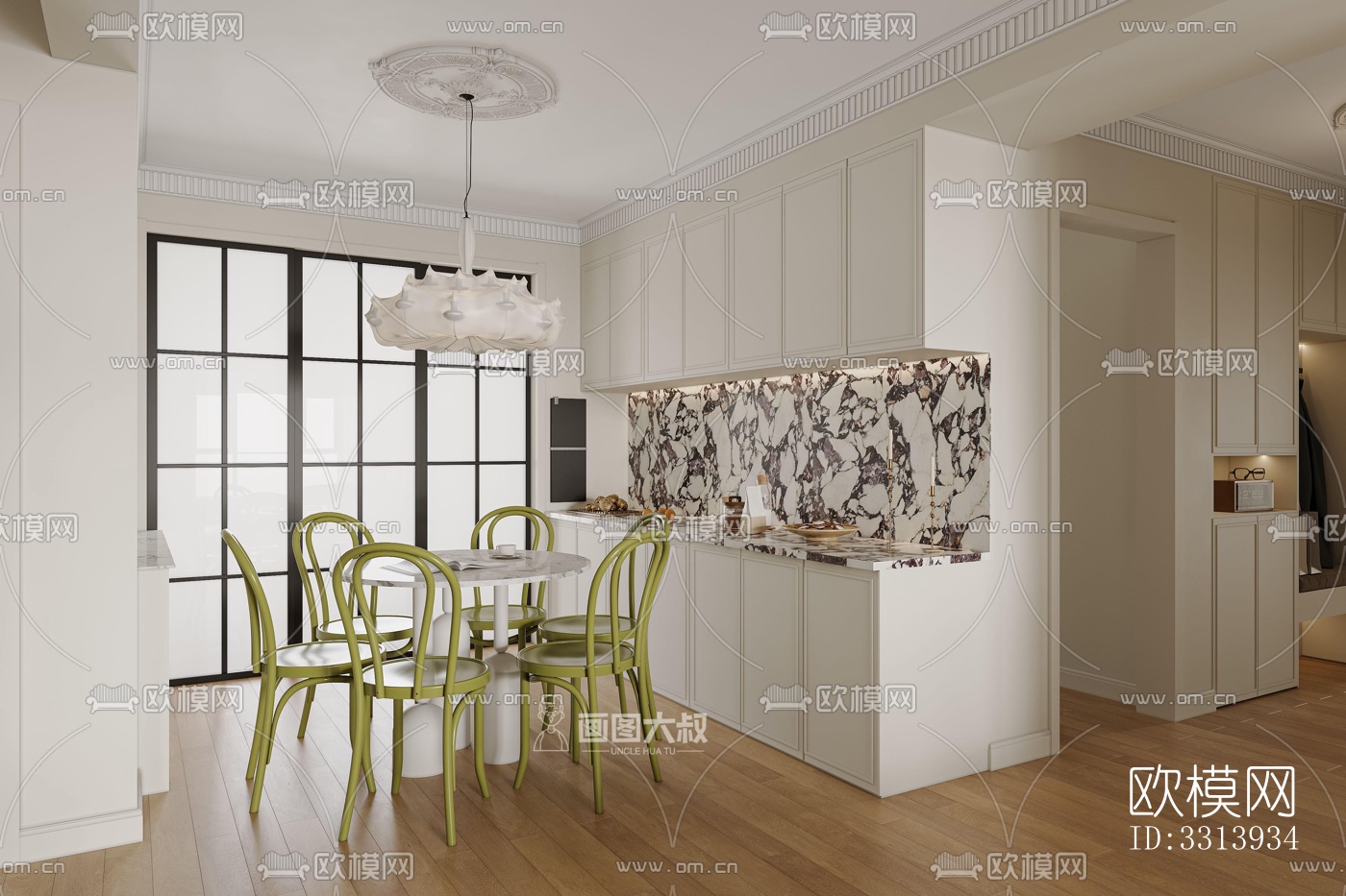 现代客餐厅效果图下载（渲染图12）