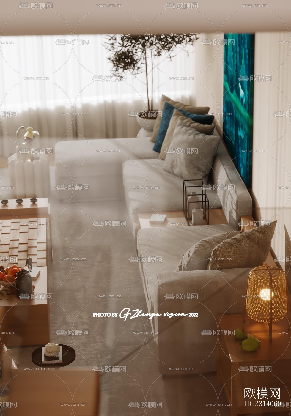 现代客餐厅效果图下载（渲染图3）