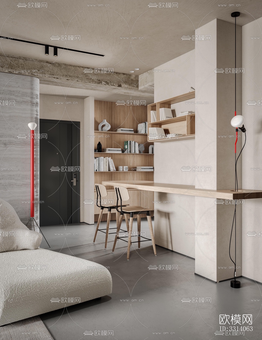 现代客餐厅效果图下载（渲染图15）