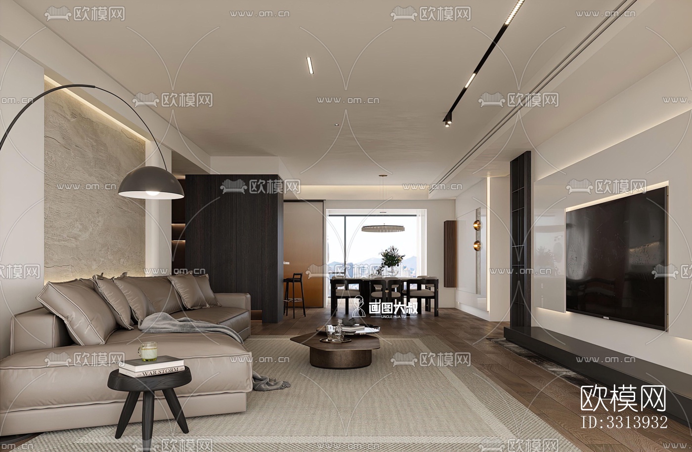 现代客餐厅效果图下载（渲染图12）