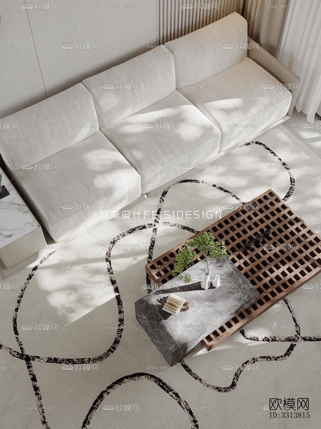 现代客餐厅效果图下载（渲染图5）