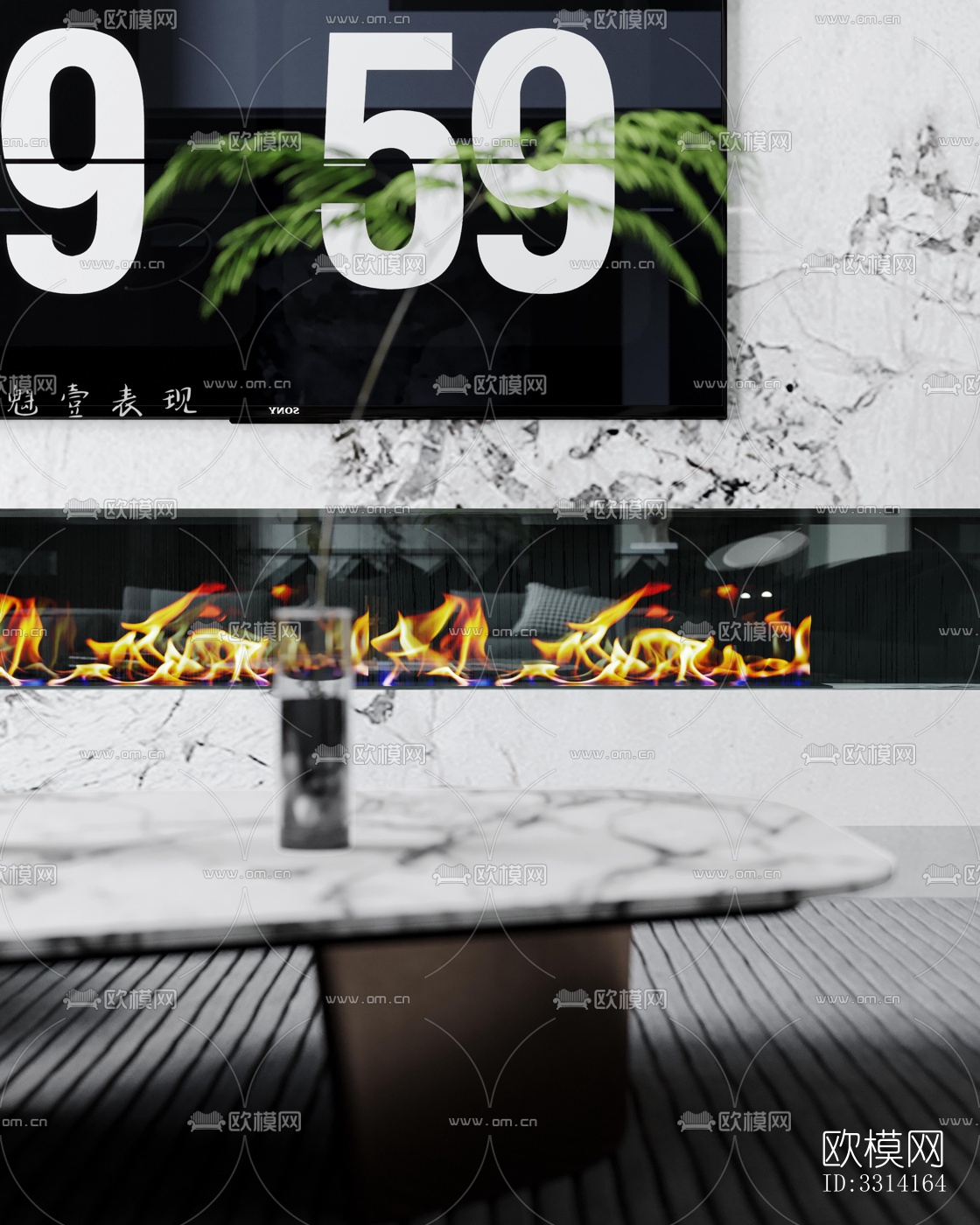 现代客餐厅效果图下载（渲染图8）