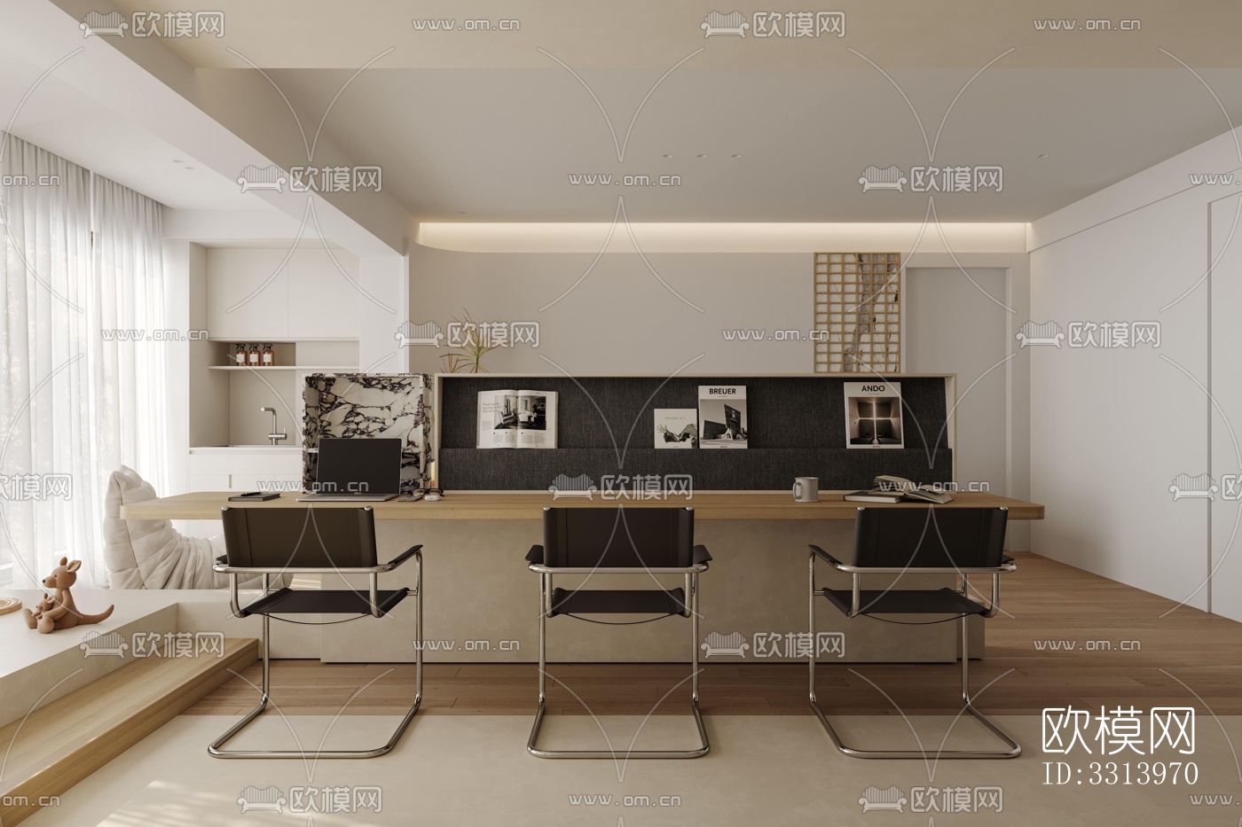 现代客餐厅效果图下载（渲染图9）