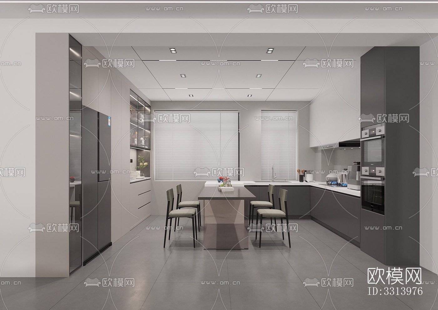 现代客餐厅效果图下载（渲染图7）