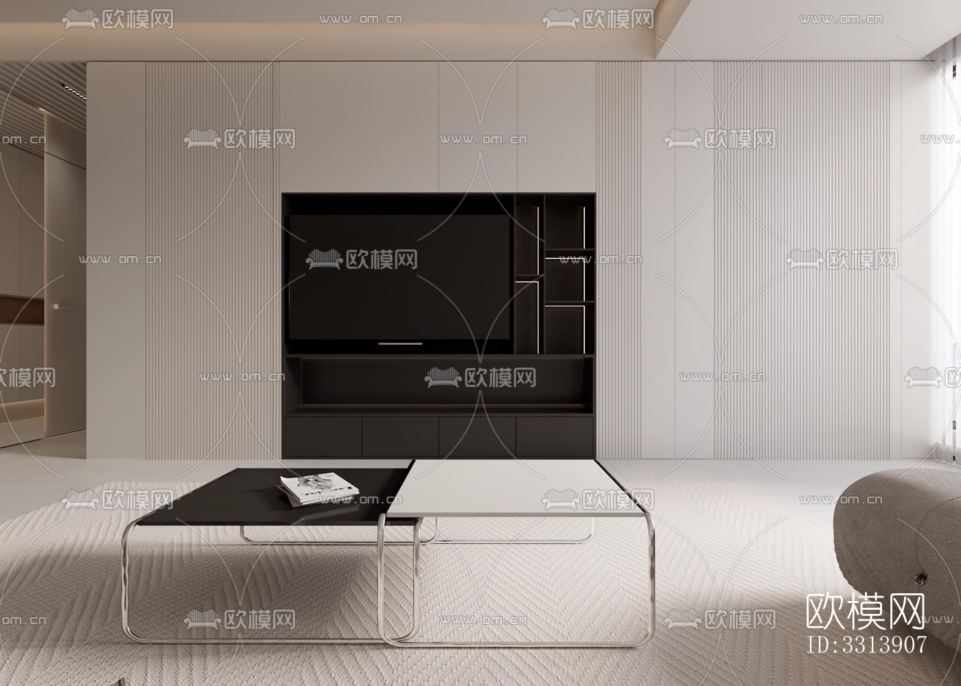 现代客餐厅效果图下载（渲染图2）