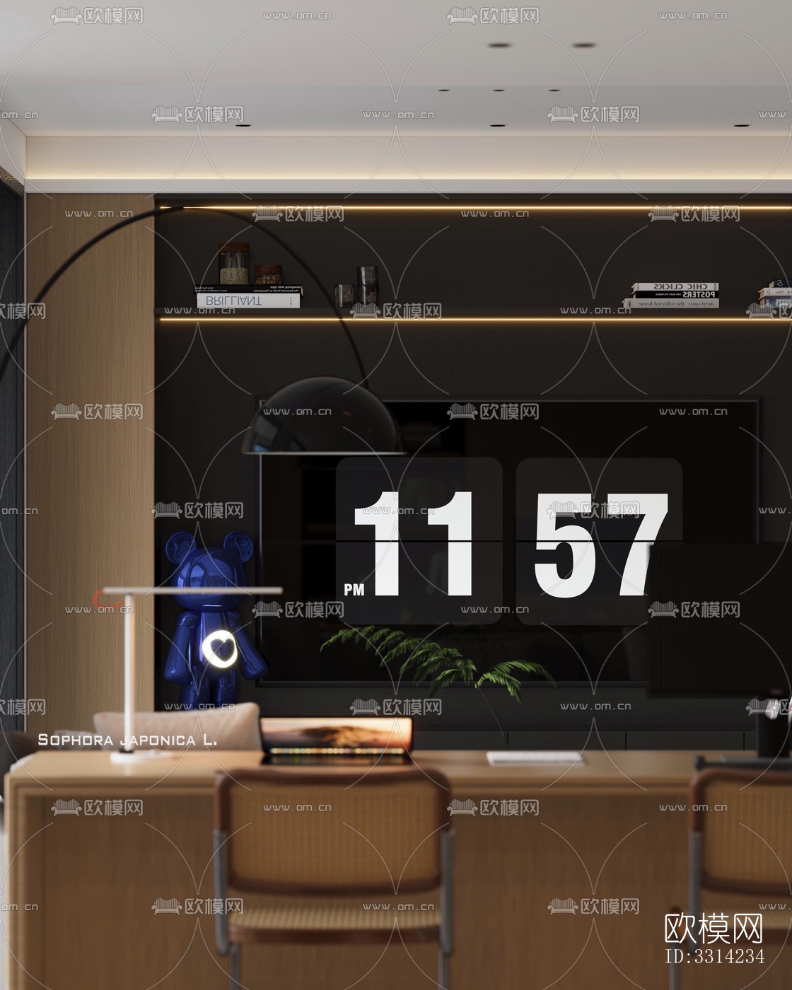 现代客餐厅效果图下载（渲染图5）