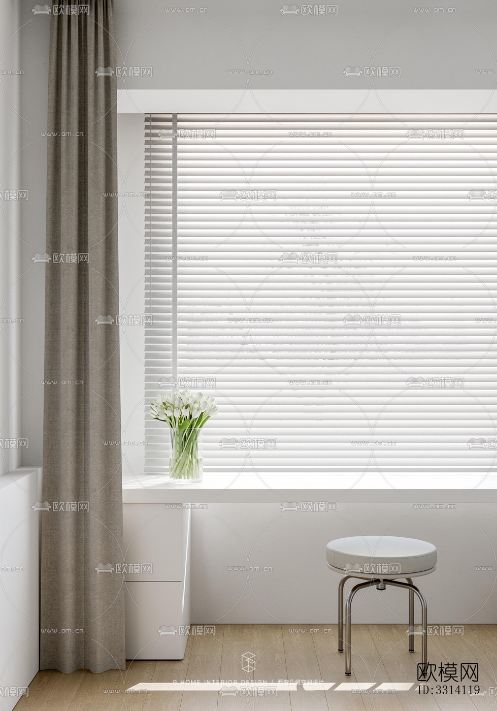 现代客餐厅效果图下载（渲染图3）