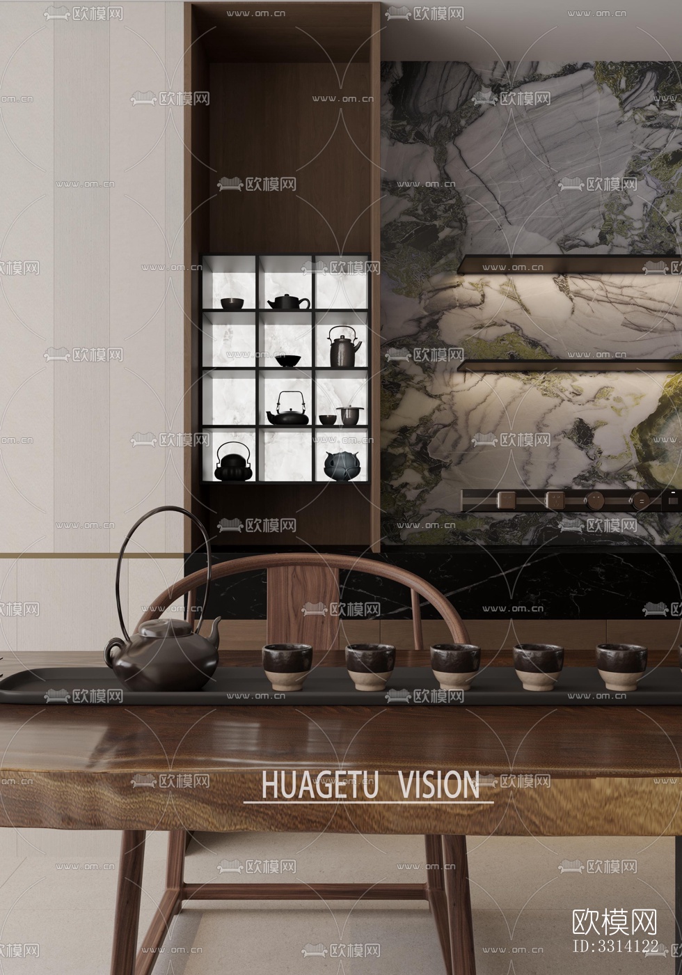 现代客餐厅效果图下载（渲染图3）