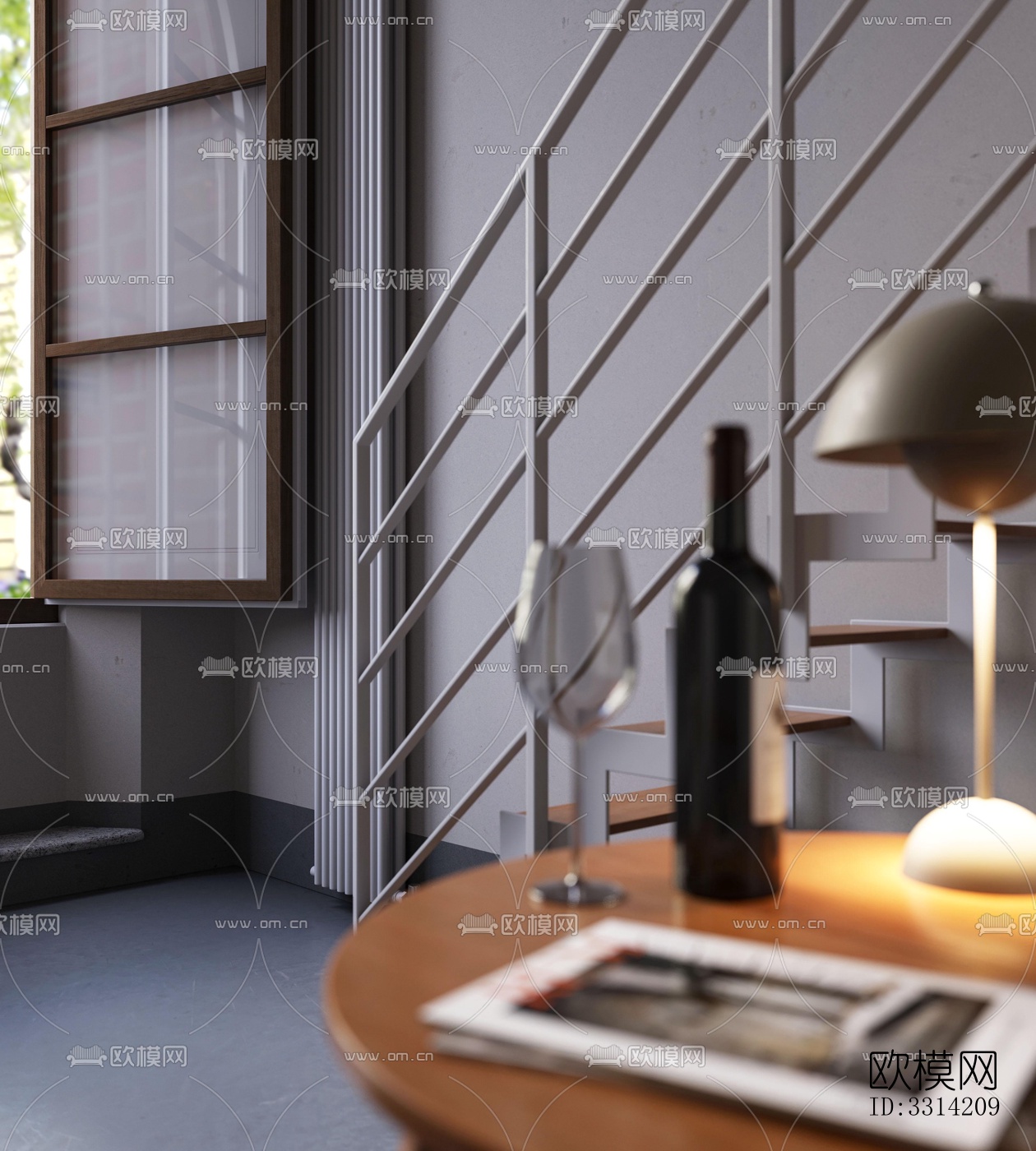 现代客餐厅效果图下载（渲染图3）