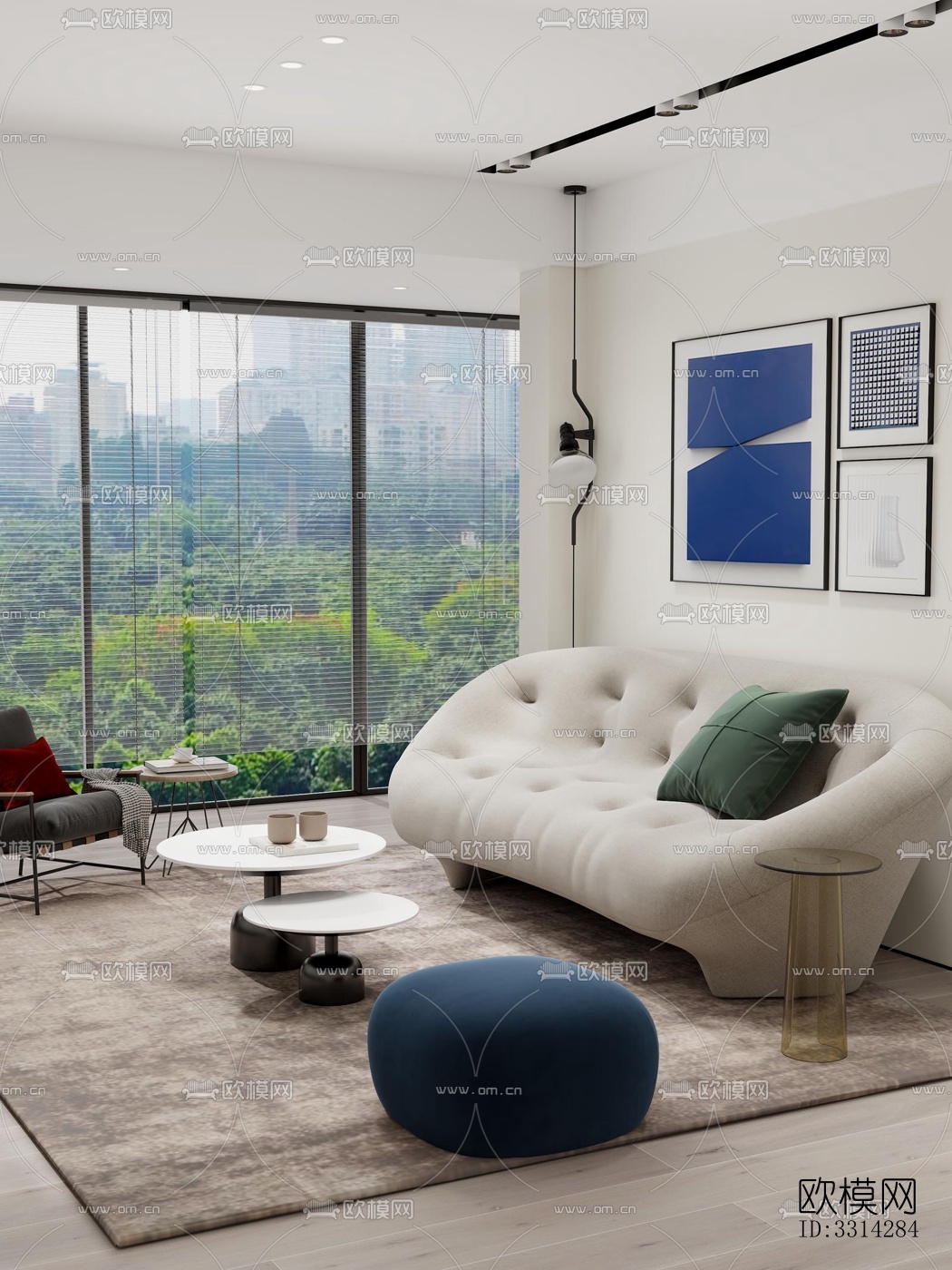 现代客餐厅效果图下载（渲染图8）