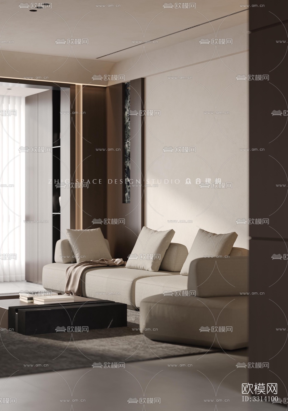 现代客餐厅效果图下载（渲染图6）