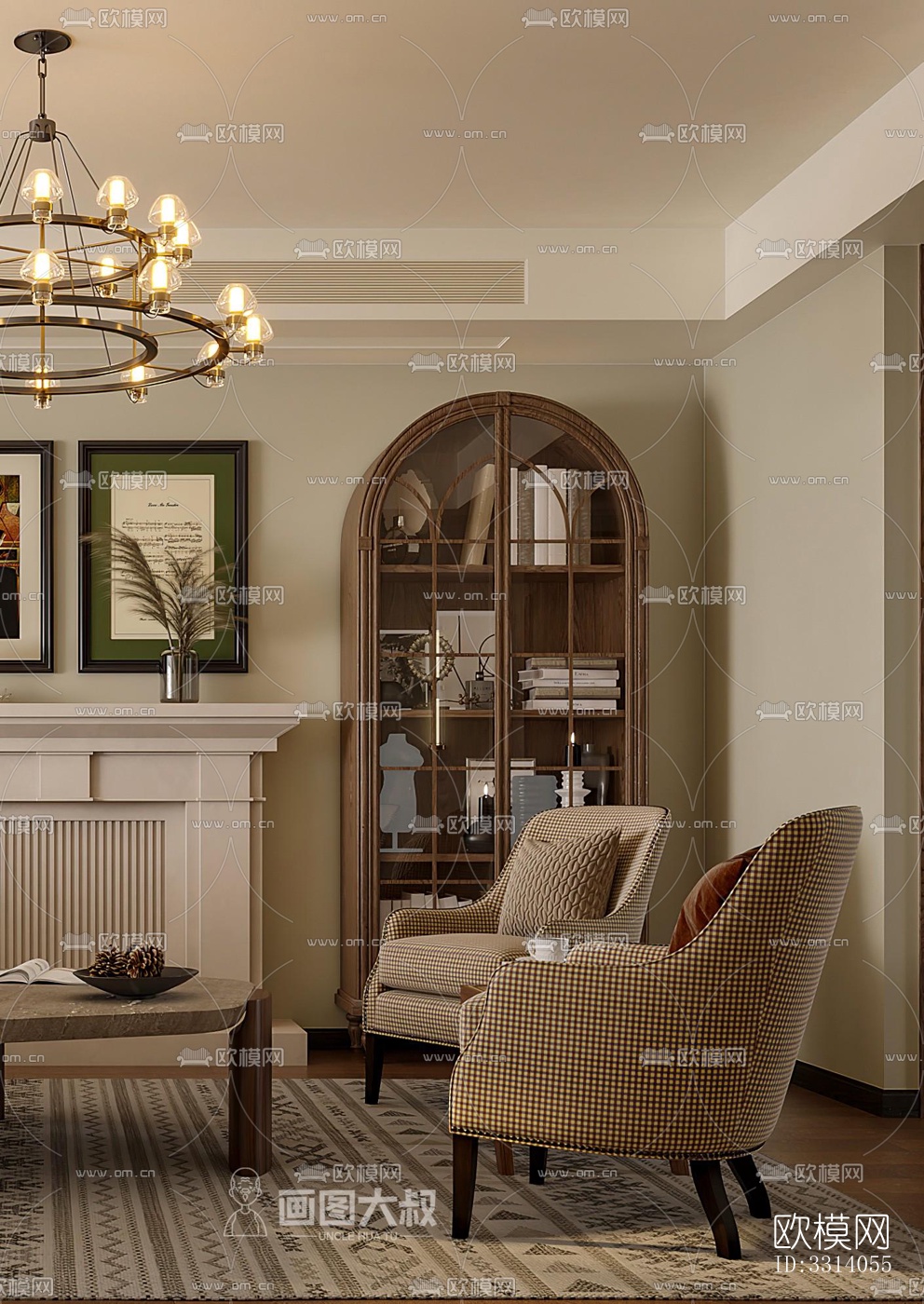 现代客餐厅效果图下载（渲染图6）