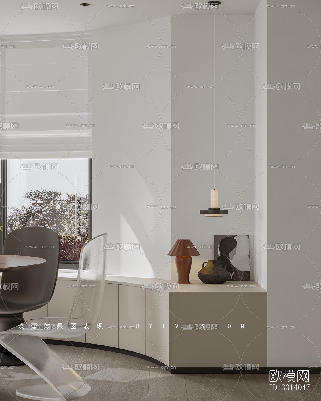 现代客餐厅效果图下载（渲染图2）