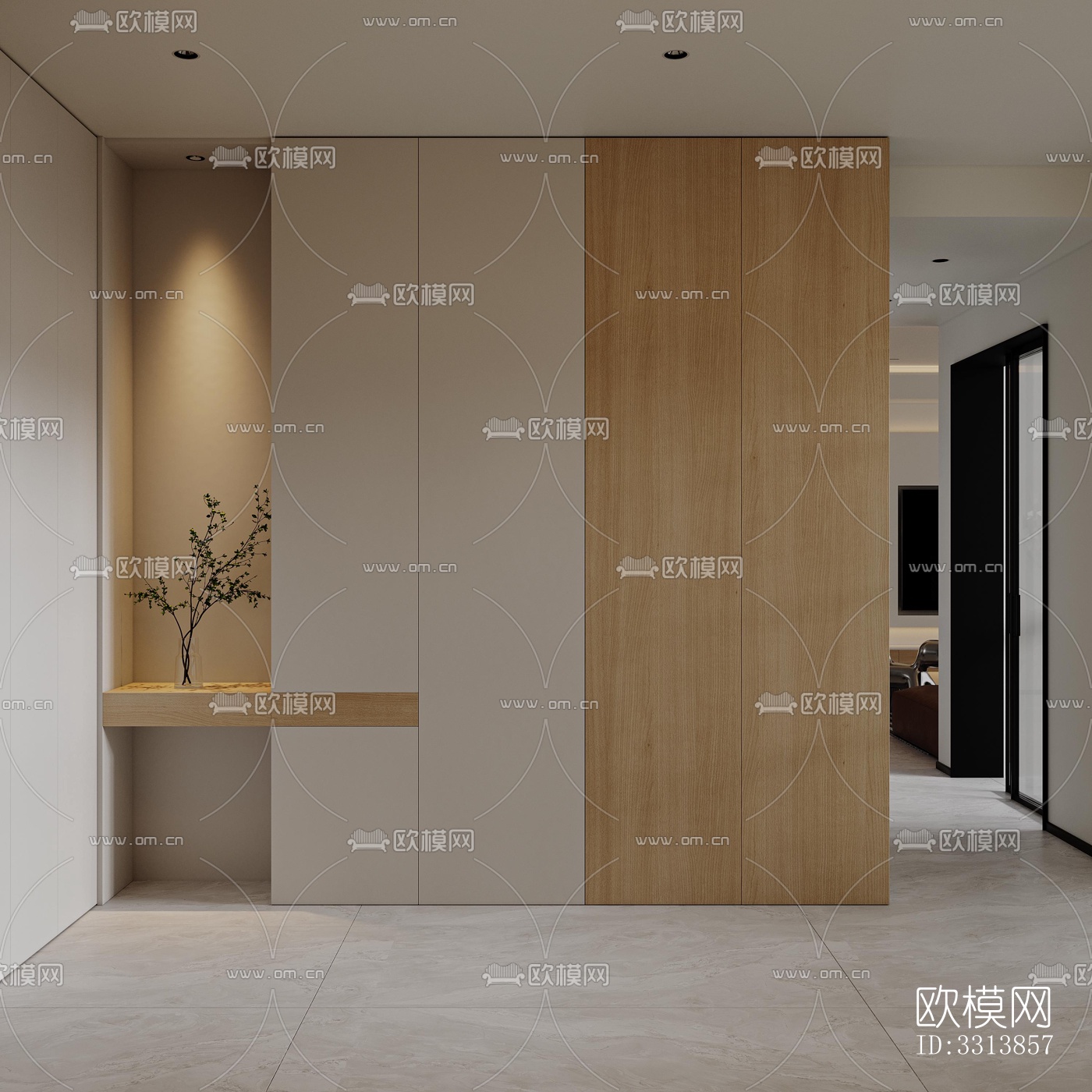 现代客餐厅效果图下载（渲染图1）