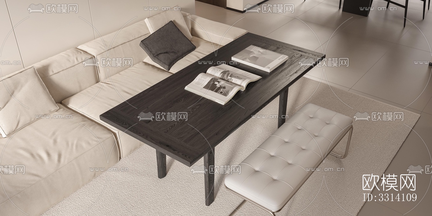 现代客餐厅效果图下载（渲染图9）