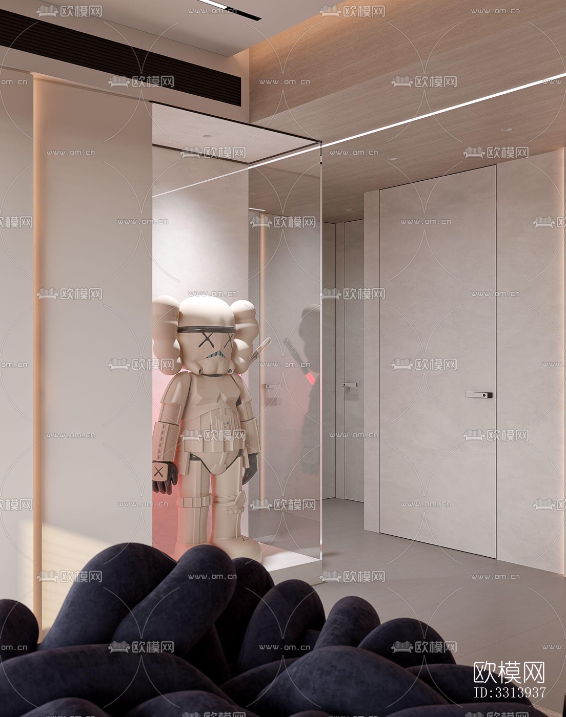 现代客餐厅效果图下载（渲染图1）