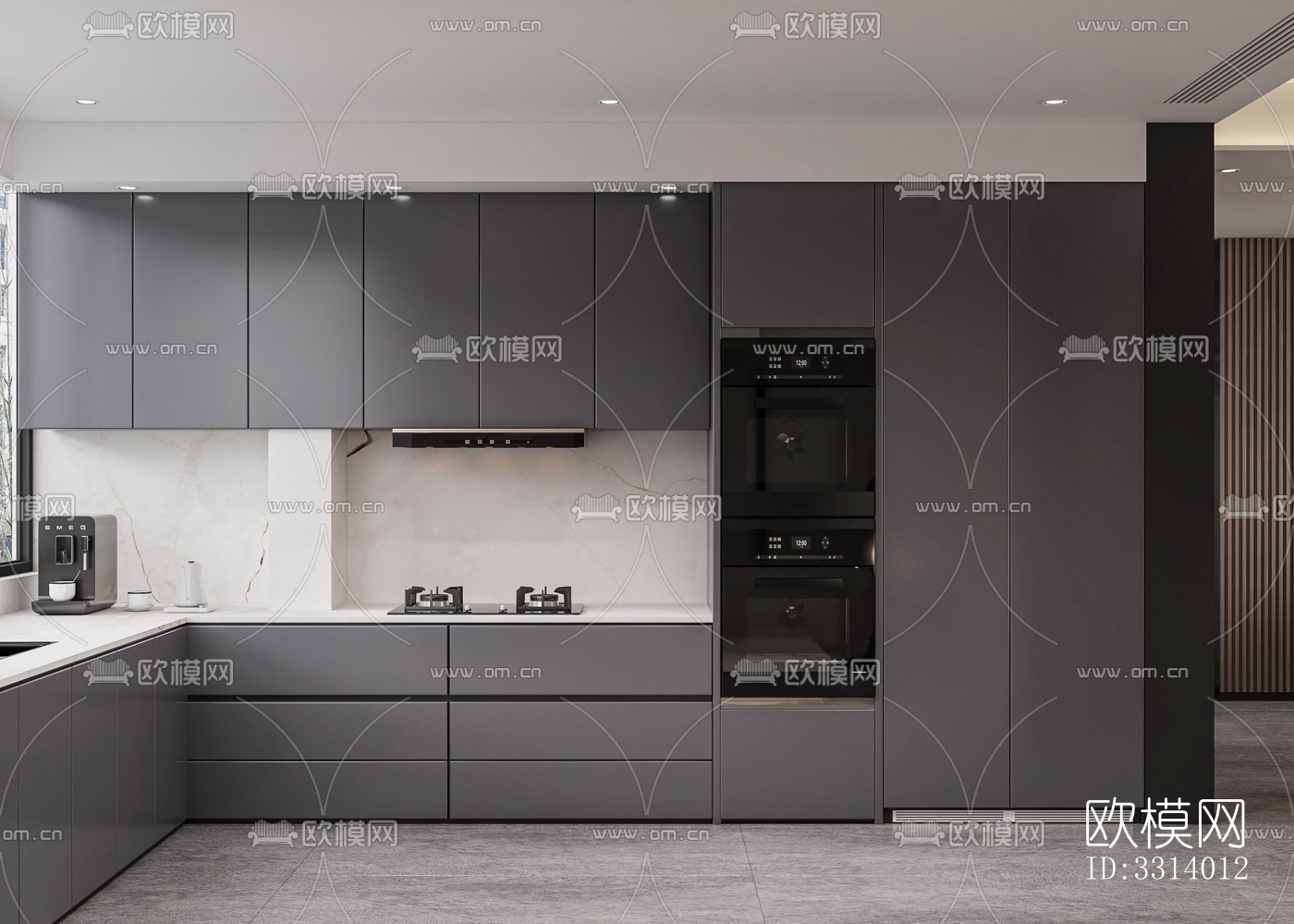 现代客餐厅效果图下载（渲染图2）