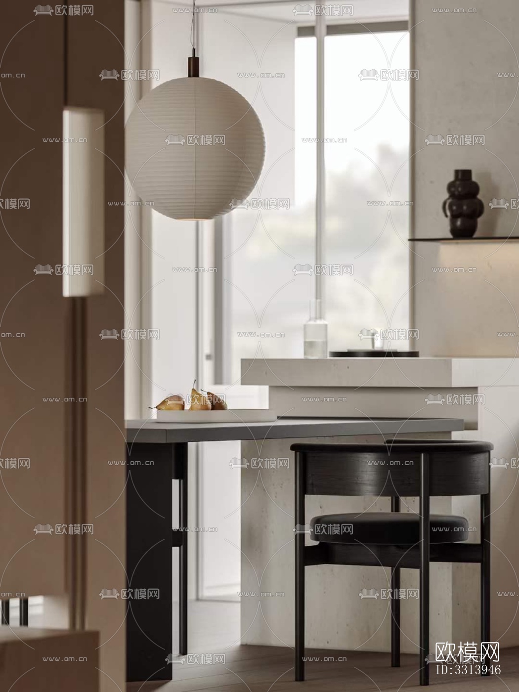 现代客餐厅效果图下载（渲染图8）