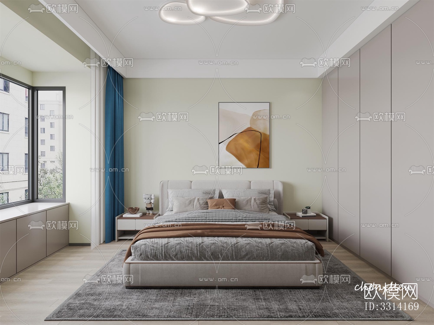 现代客餐厅效果图下载（渲染图4）