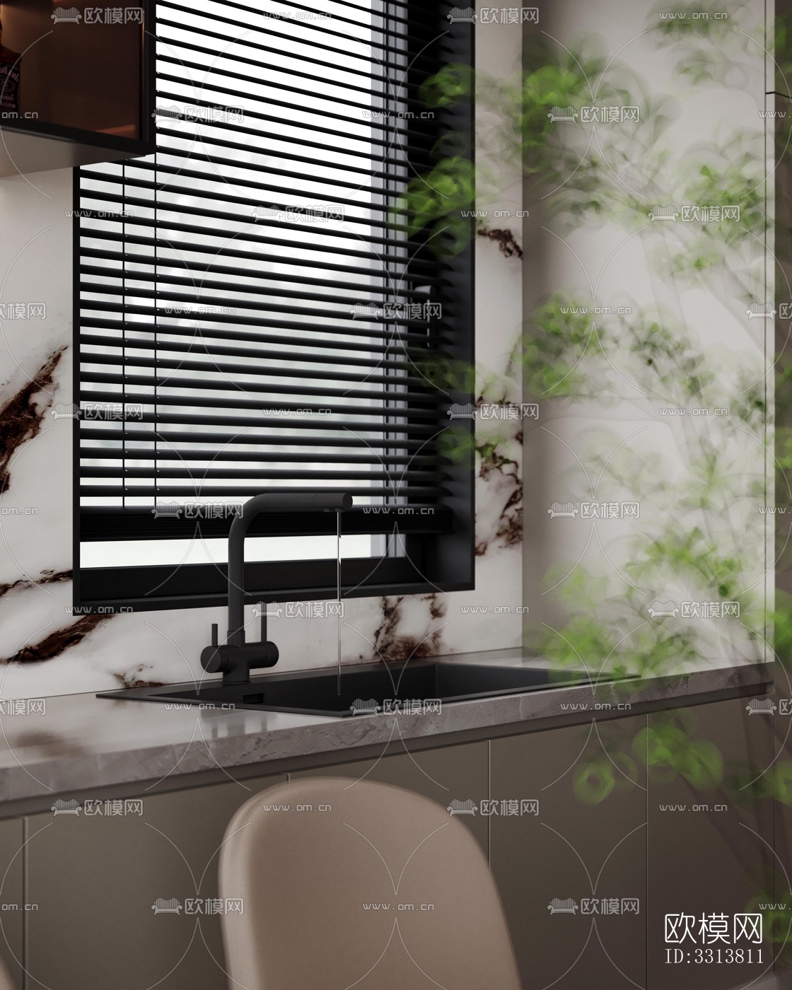 现代客餐厅效果图下载（渲染图9）