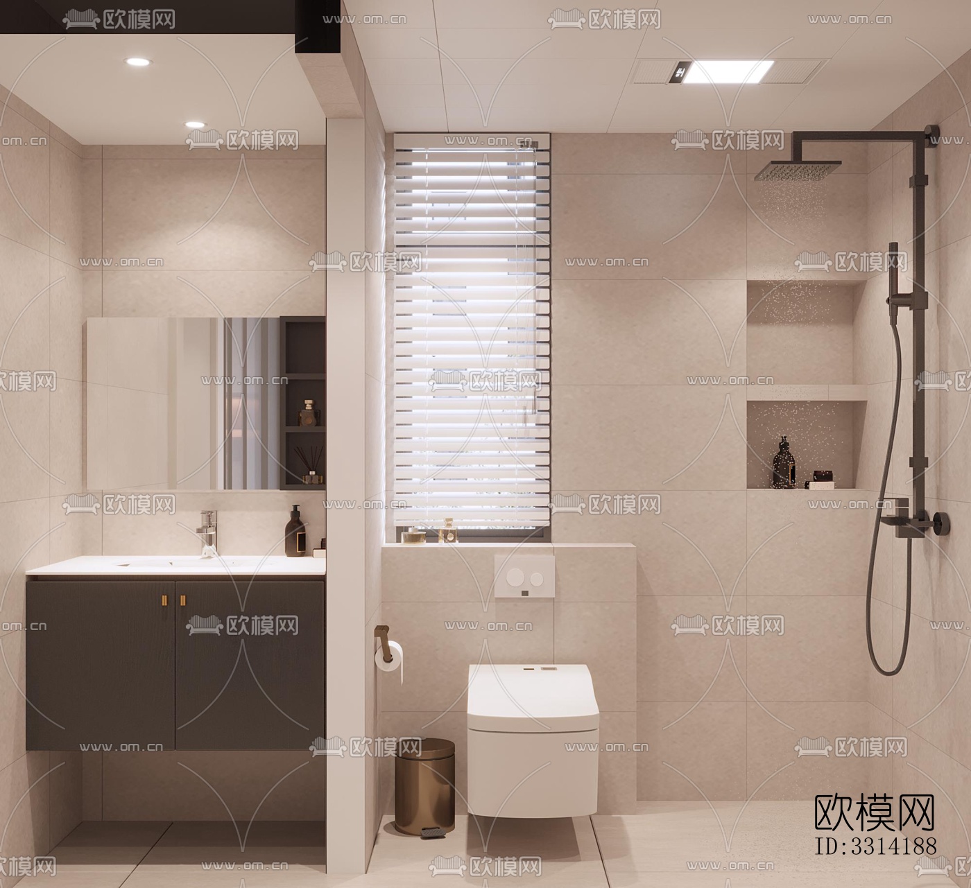 现代客餐厅效果图下载（渲染图6）