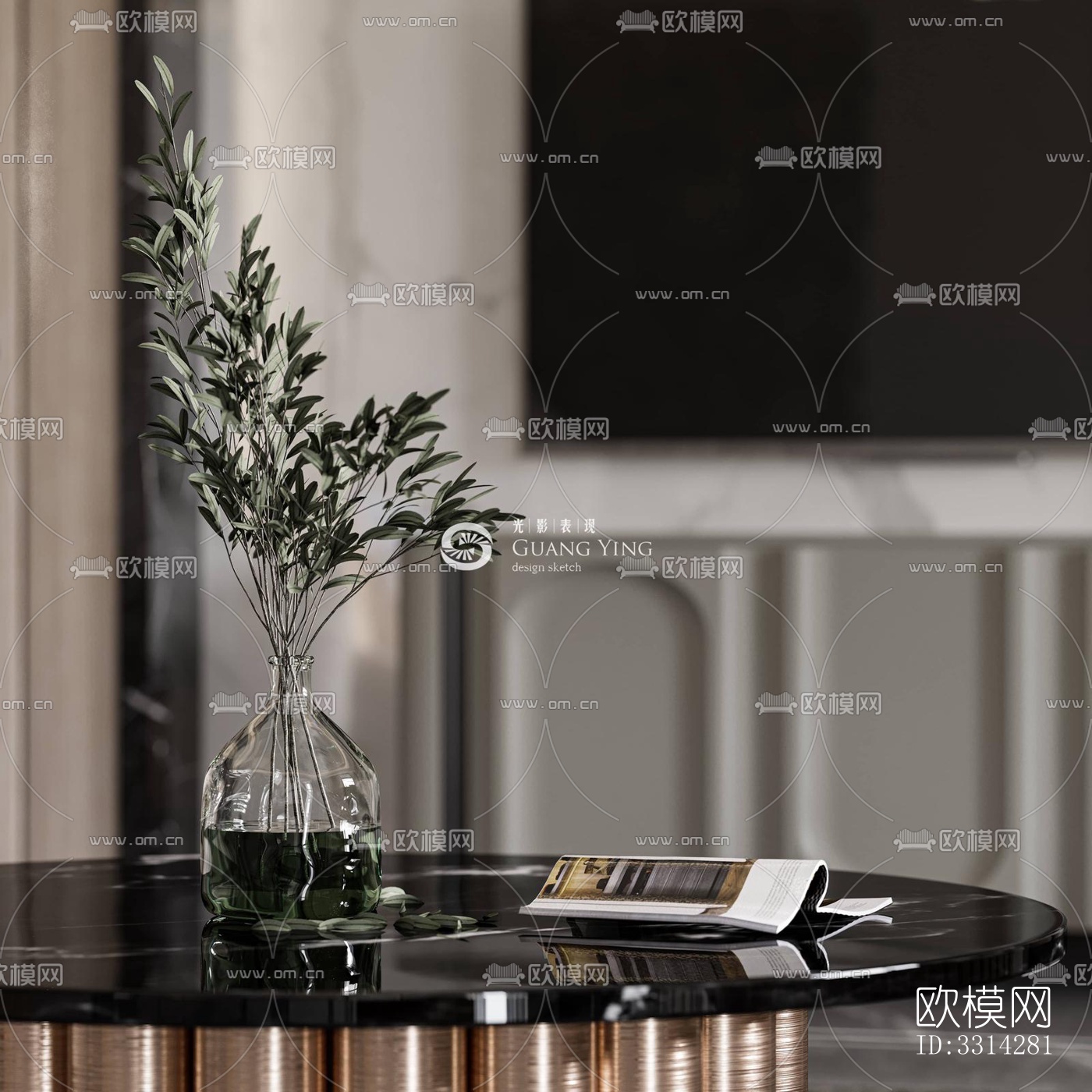 现代客餐厅效果图下载（渲染图6）