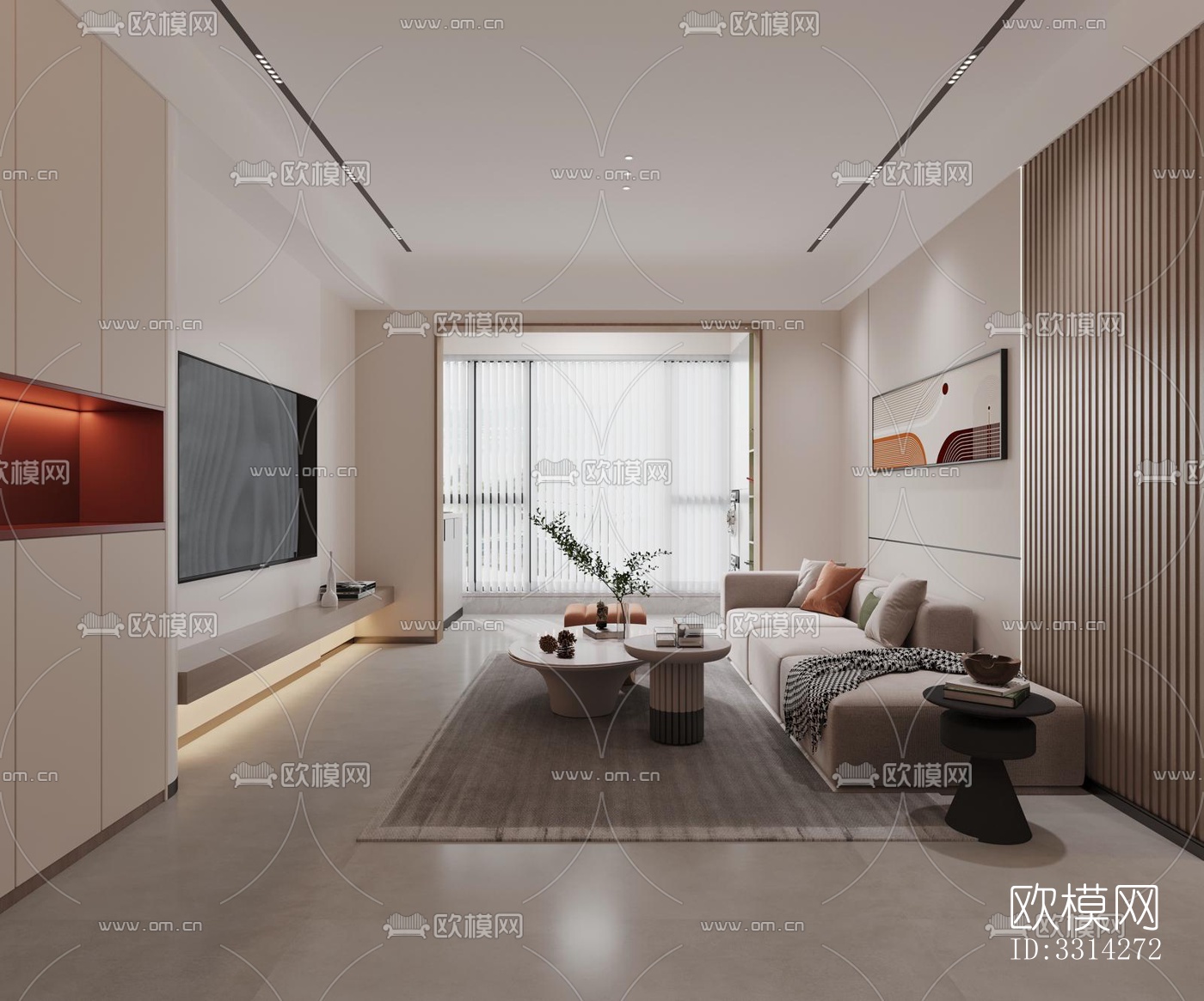 现代客餐厅效果图下载（渲染图2）