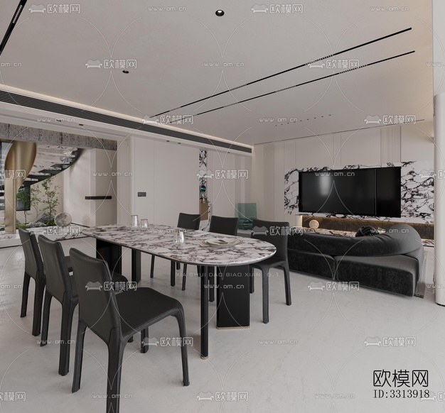 現(xiàn)代客餐廳效果圖下載(渲染圖3)