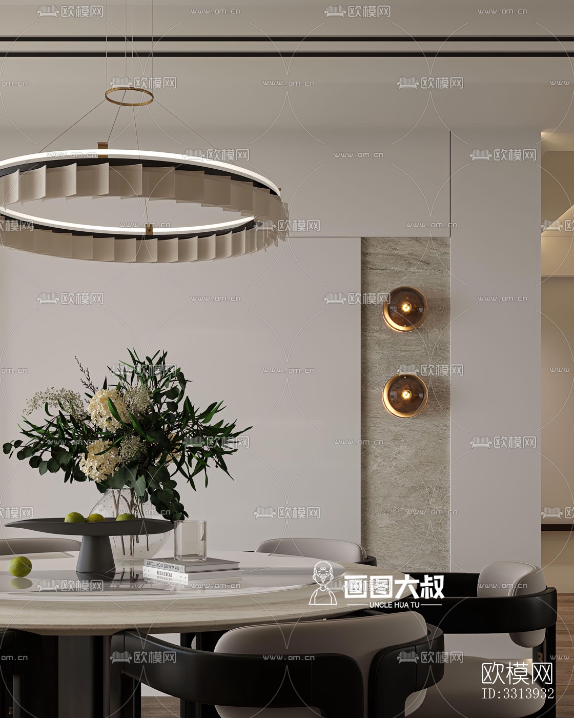 现代客餐厅效果图下载（渲染图14）