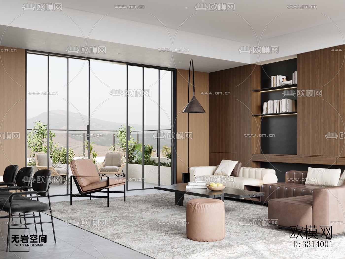 现代客餐厅效果图下载（渲染图2）