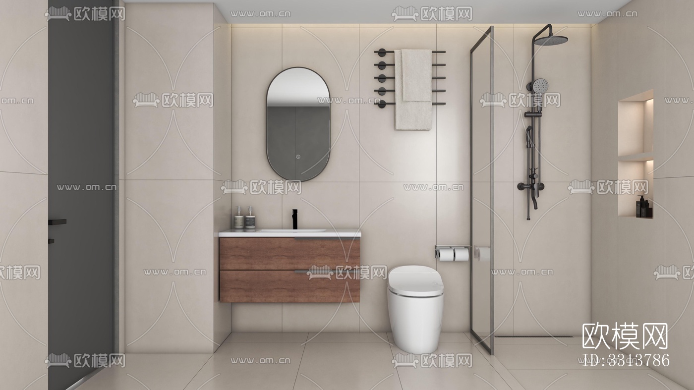 现代客餐厅效果图下载（渲染图4）