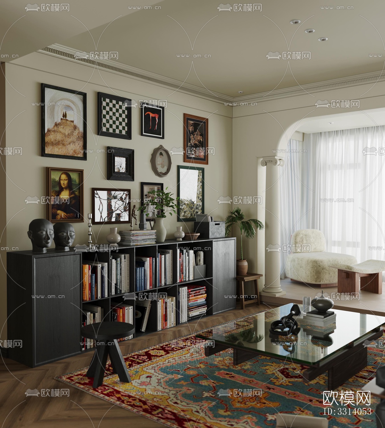 现代客餐厅效果图下载（渲染图3）