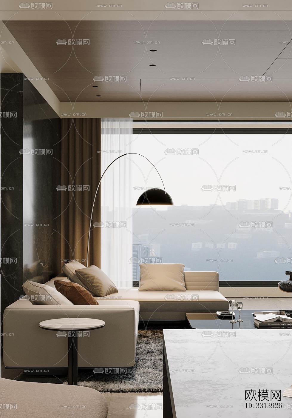 现代客餐厅效果图下载（渲染图8）