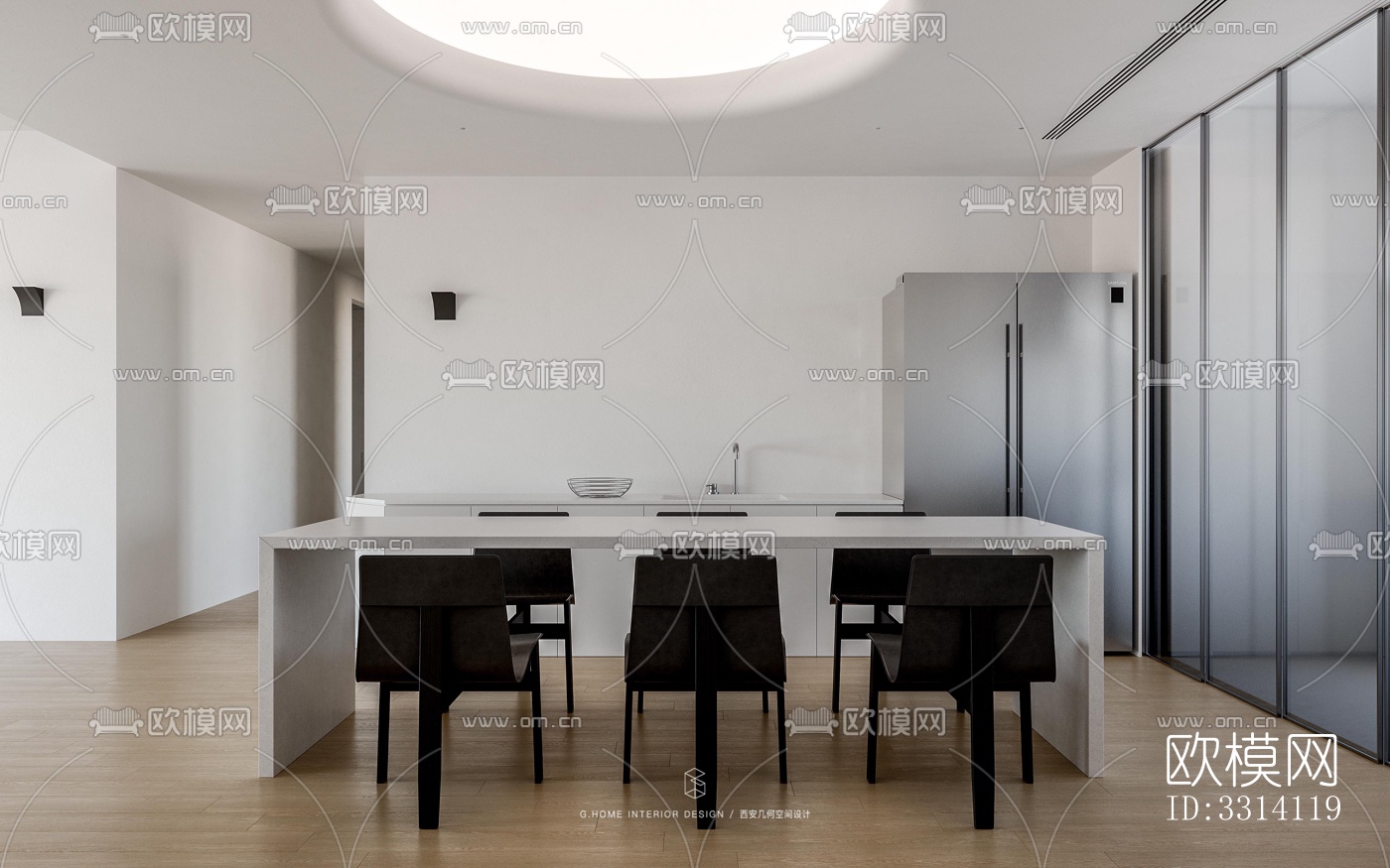现代客餐厅效果图下载（渲染图8）