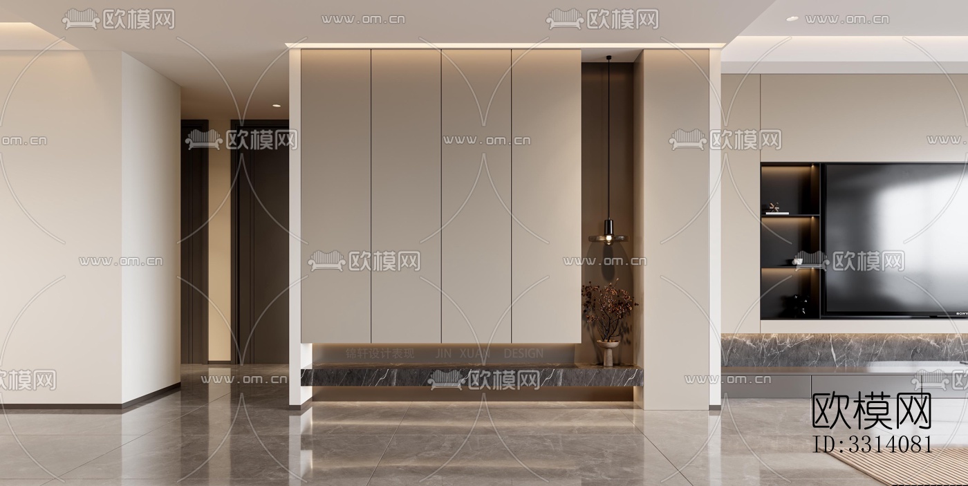 现代客餐厅效果图下载（渲染图9）