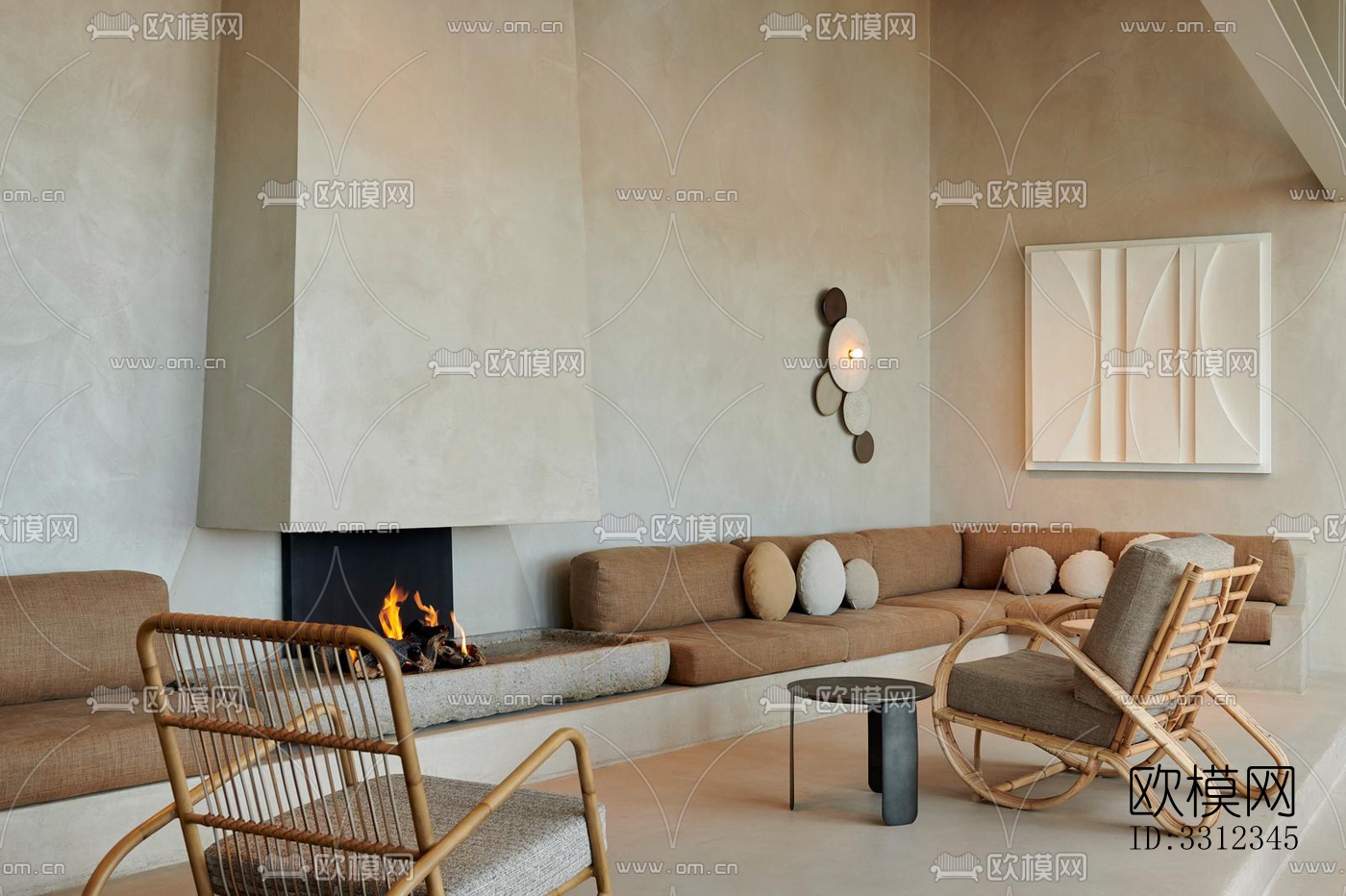 原木风西餐厅效果图下载（渲染图3）