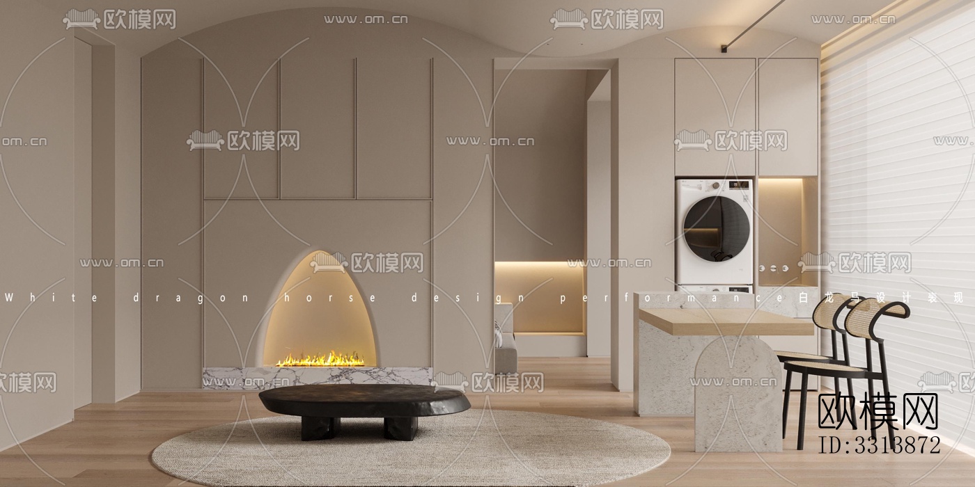 现代客餐厅效果图下载（渲染图5）