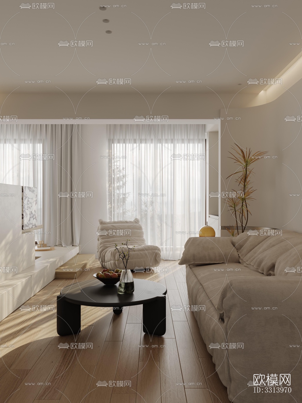 现代客餐厅效果图下载（渲染图8）