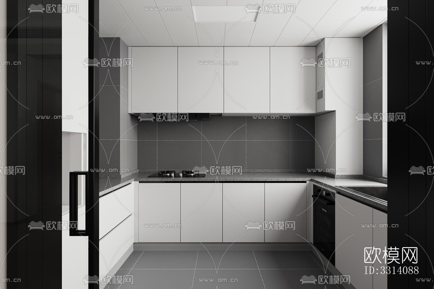 现代客餐厅效果图下载（渲染图5）