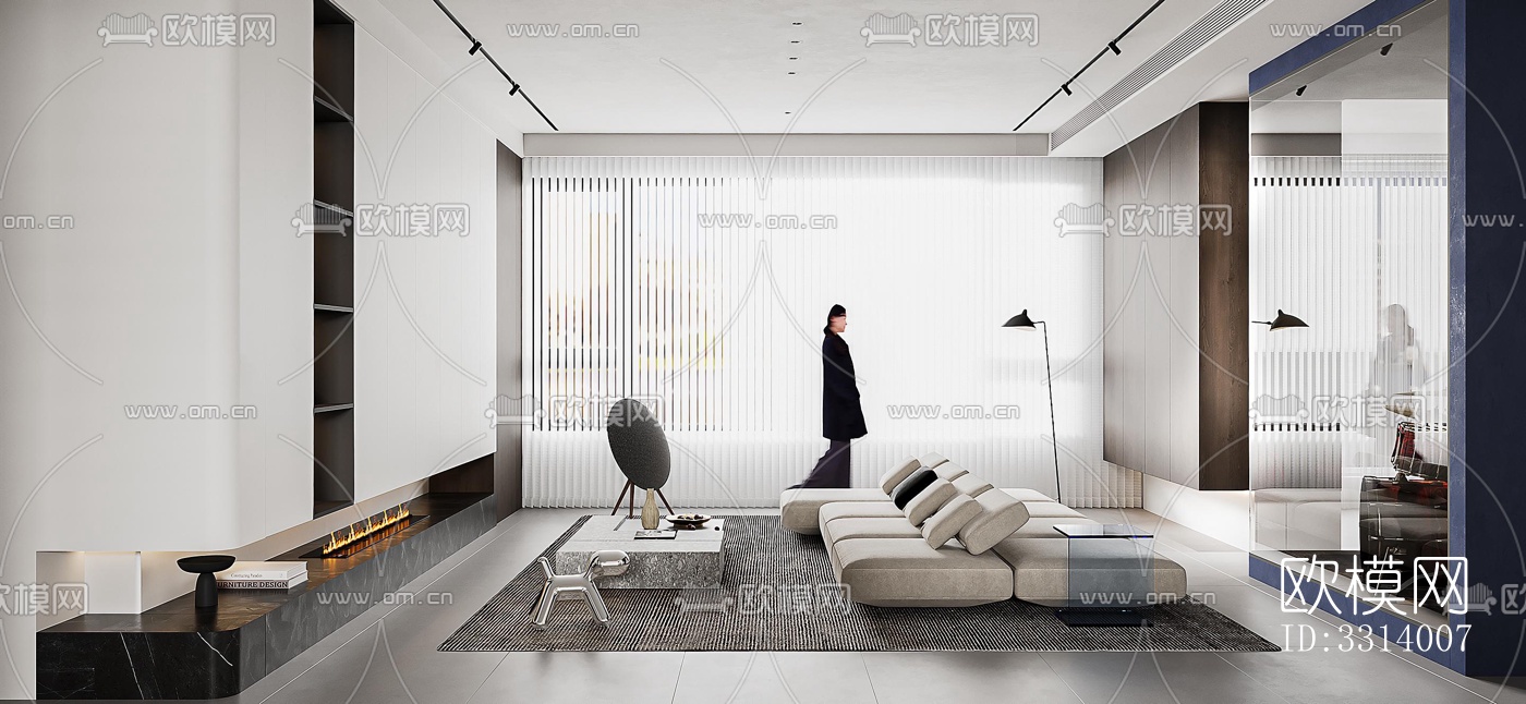 现代客餐厅效果图下载（渲染图6）