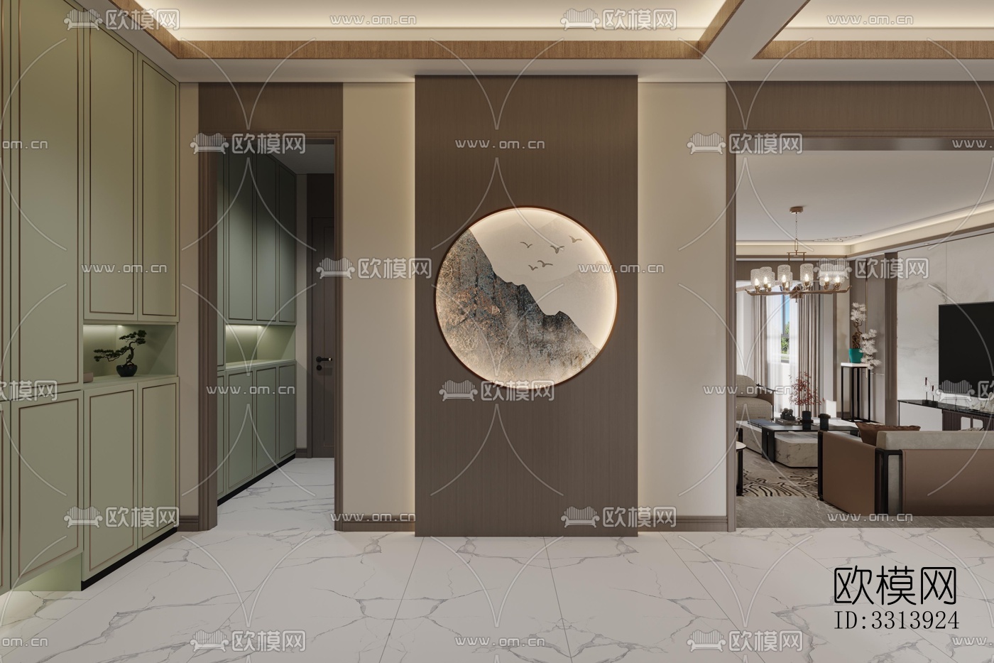 现代客餐厅效果图下载（渲染图7）